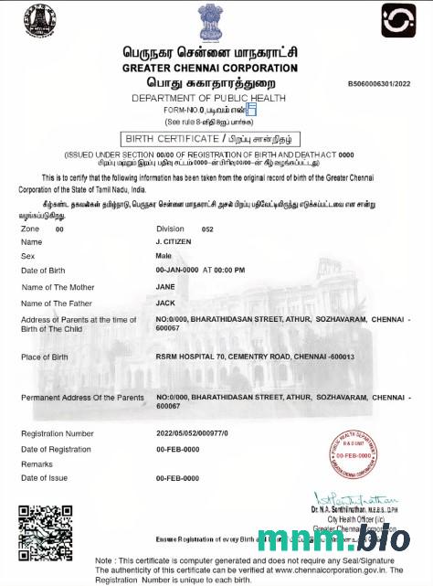 India narodziny certyfikat szablon w formacie PSD, fully editable